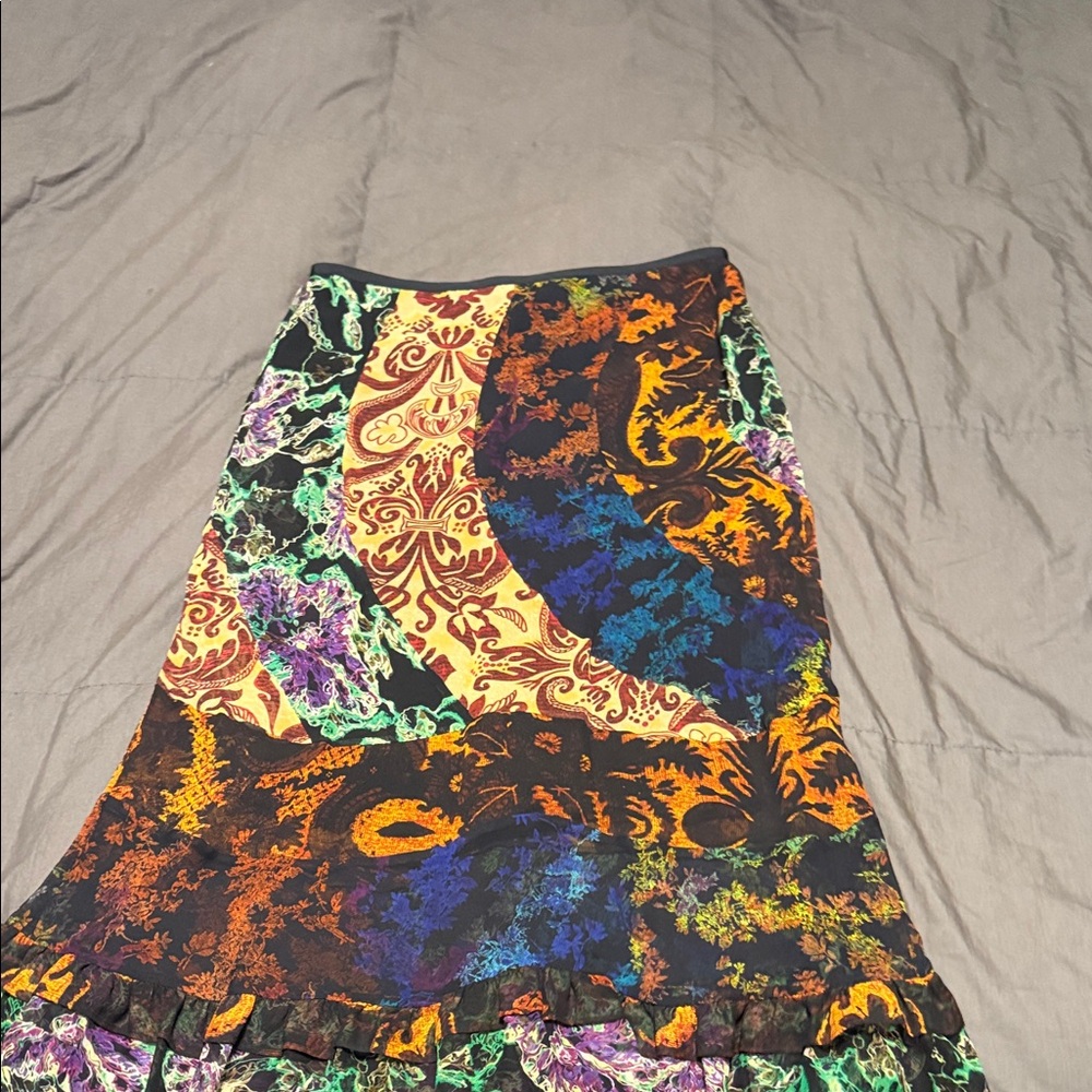 Diane Von Furstenberg Multi-Color Printed Maxi Skirt - Vibrant Patchwork Palette